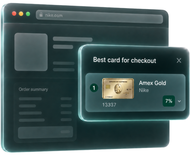 MaxRewards browser extension artwork showing Amex Gold card
